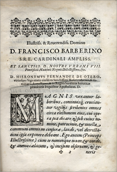 prima pagina della dedicatoria