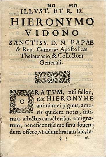 prima pagina della dedicatoria